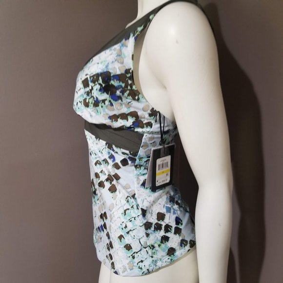 DKNY Snake Printed Tankini Top Green Blue Size Medium - Picture 3 of 10